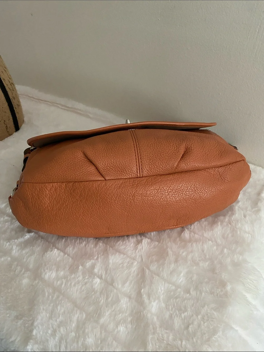 Coach Legacy Pebbled Leather Flap Convertible Shoulder Bag In Camel - Picture 11 of 17